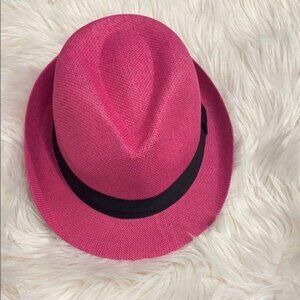 Fuchsia Cuban Style Black Ribbon Hat